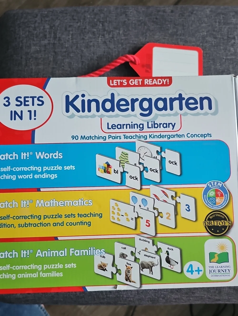 Kindergarten Learning Library Educational Puzzle Set Animals Math Words 3 sets